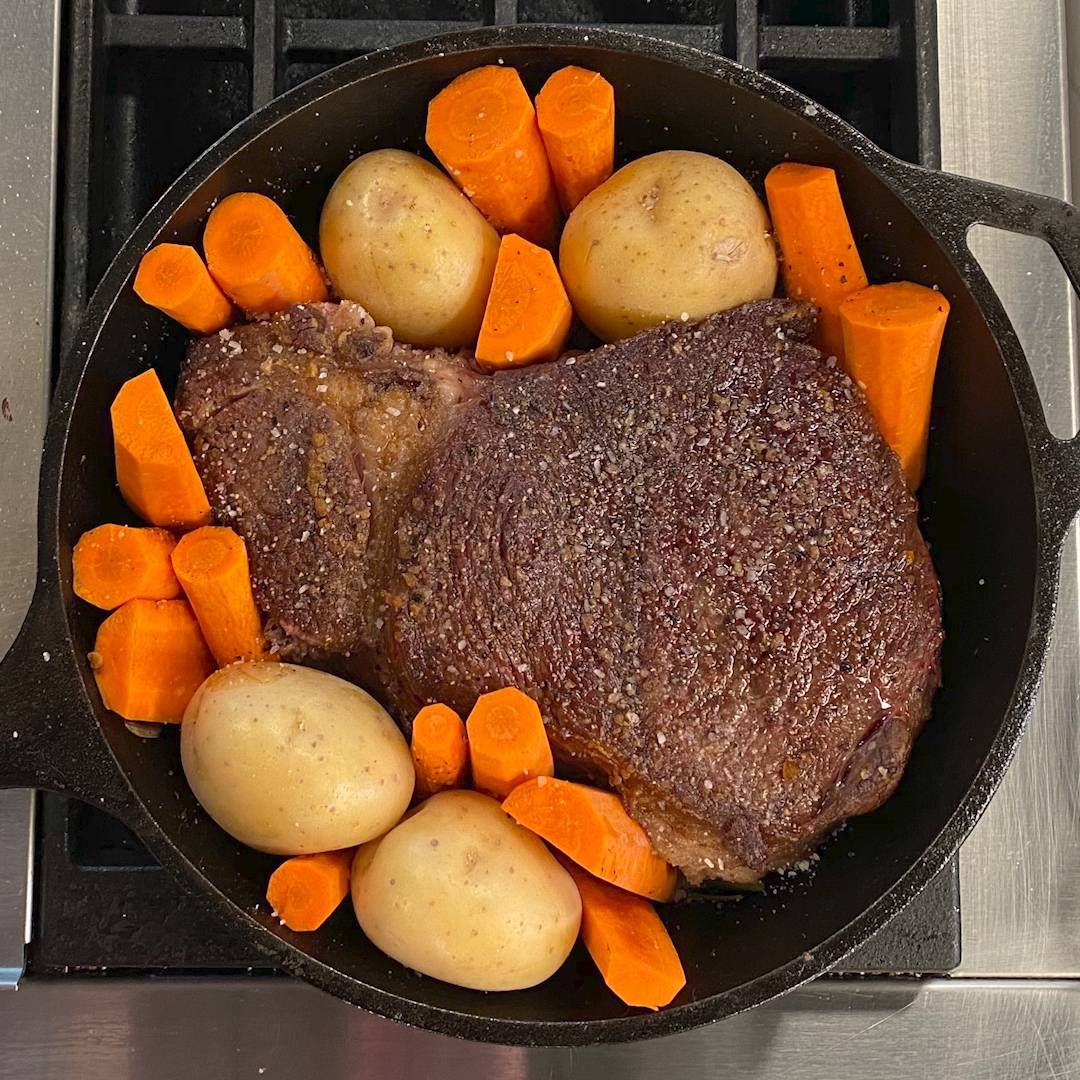 Pot roast about to go into the oven