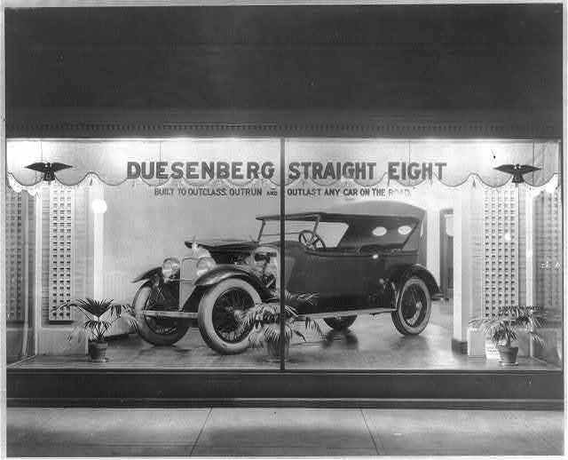 "Duesenberg Straight Eight: Built to outclass and outlast any car on the road."