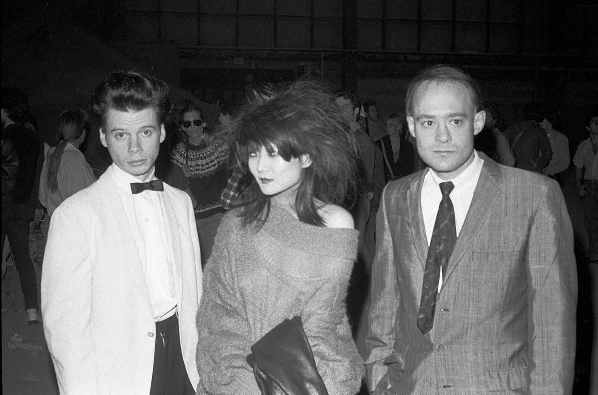 James Chance with his partner Anya Phillips and Bradly Field. Anya is credited with being an influencer of No-Wave fashion and culture. She died in 1981. Photo by Mike Barich