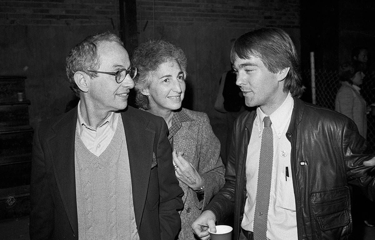 Tim Carr, on the right, backstage at M-80 with Director of the Walker Martin Friedman and his wife Mickey. Photo by Mike Barich