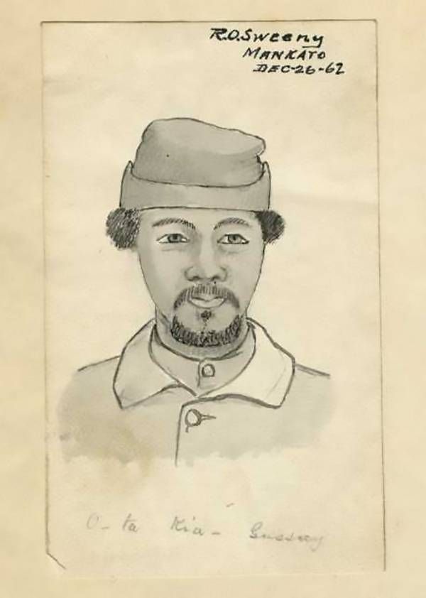 Joseph Godfrey, as sketched by Robert O. Sweeny (image: Minnesota Historical Society)
