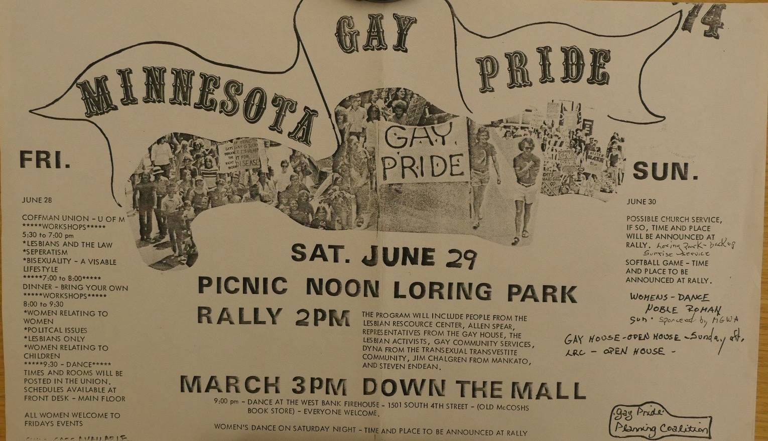 An early Pride Guide for a celebration in Minneapolis. | Photo courtesy of The Jean-Nickolaus Tretter Collection in Gay, Lesbian, Bisexual and Transgender Studies at the University of Minnesota