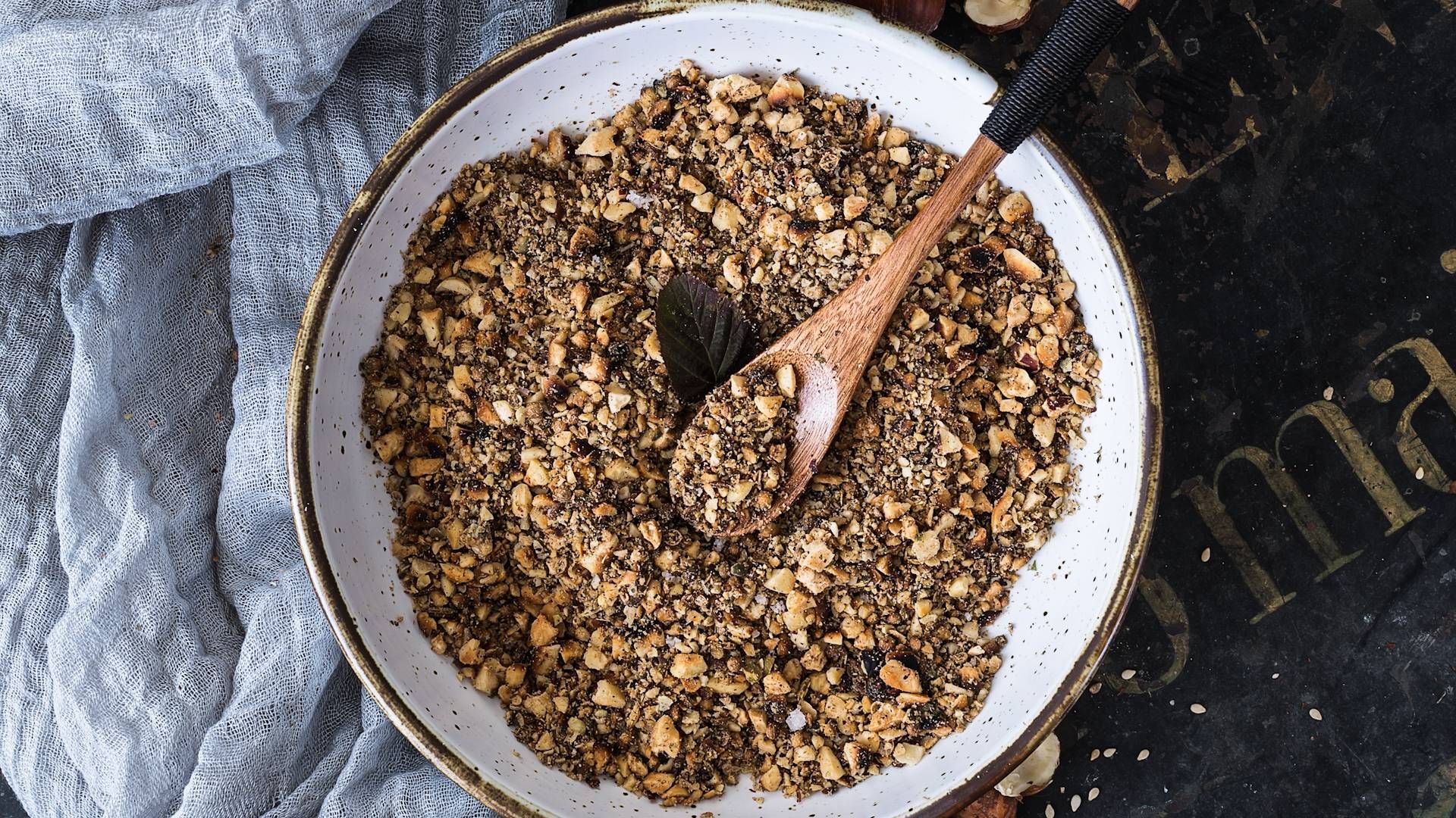 Dukkah is an Egyptian spice, nut and seed blend perfect for sprinkling on a variety of dishes.
