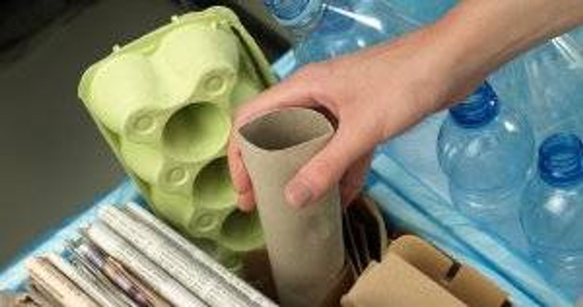 Someone recycling paper towel roll Zero-Waste Habits pbs rewire