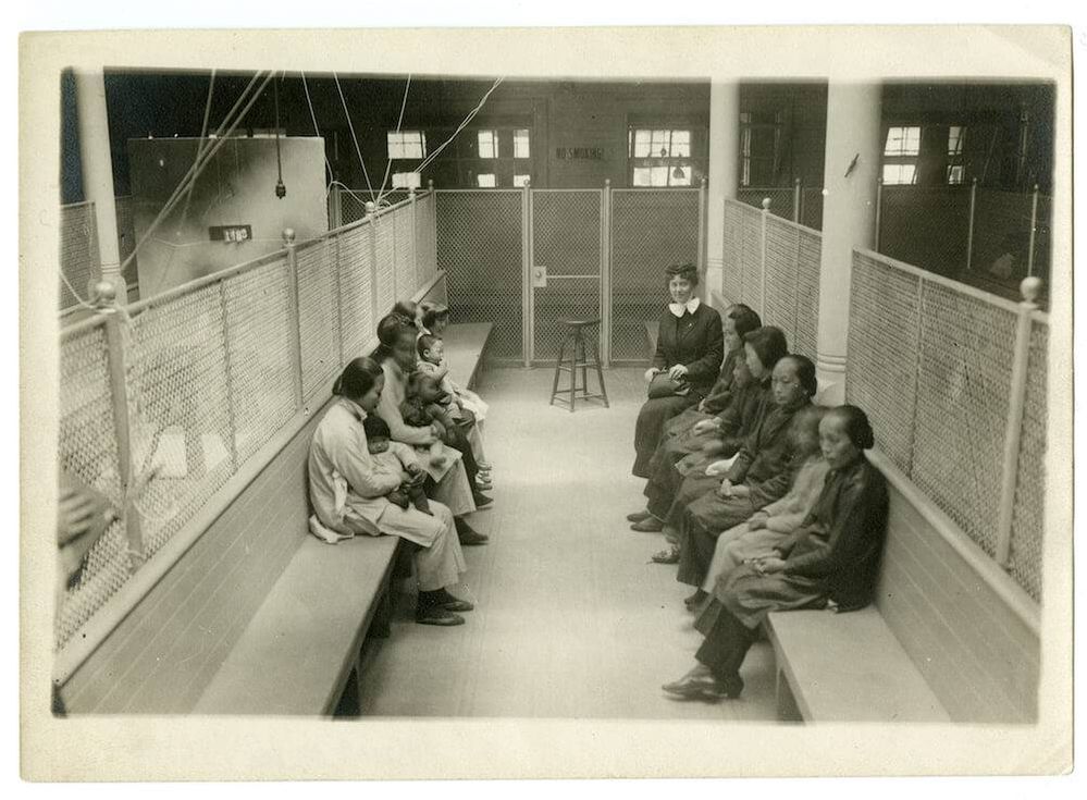 Female Chinese detainees at Angel Island (archive image). Rewire PBS Our Future Chinese Exclusion