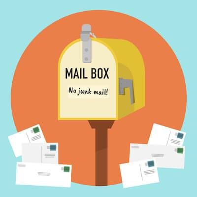 Illustration of mailbox without any junk mail in it. Reduce the Garbage You Produce pbs rewire