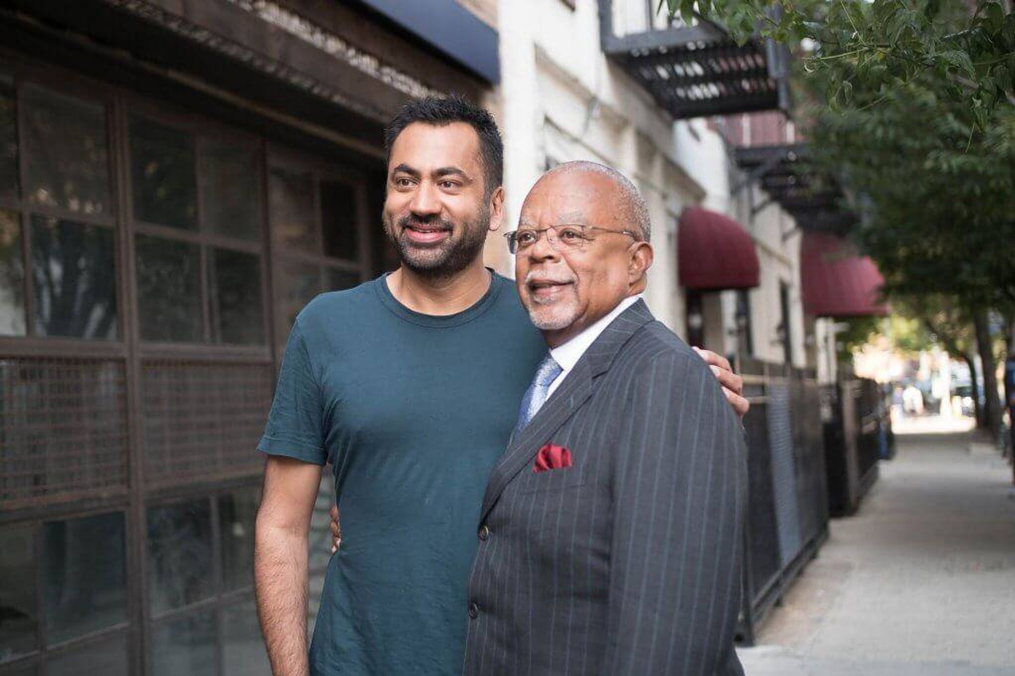 Finding Your Roots host Henry Louis Gates, Jr. with Kal Penn. PBS rewire