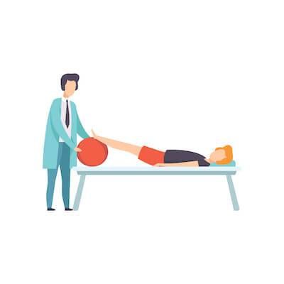 Illustration of woman receiving physical therapy. Health Care Costs pbs rewire