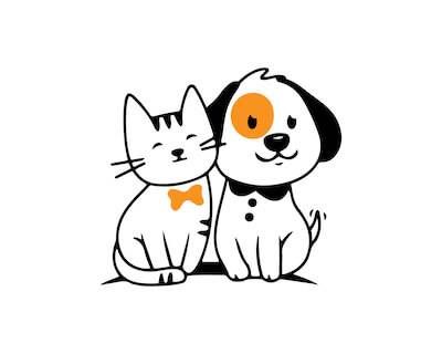 Illustration of dog and cat friends. Pet Owners Cohabitate pbs rewire