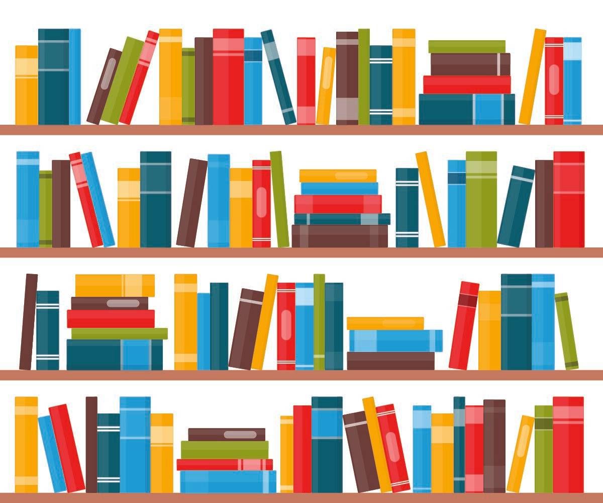 Colorful books sitting on shelves. Rewire PBS Living Novelists Novels