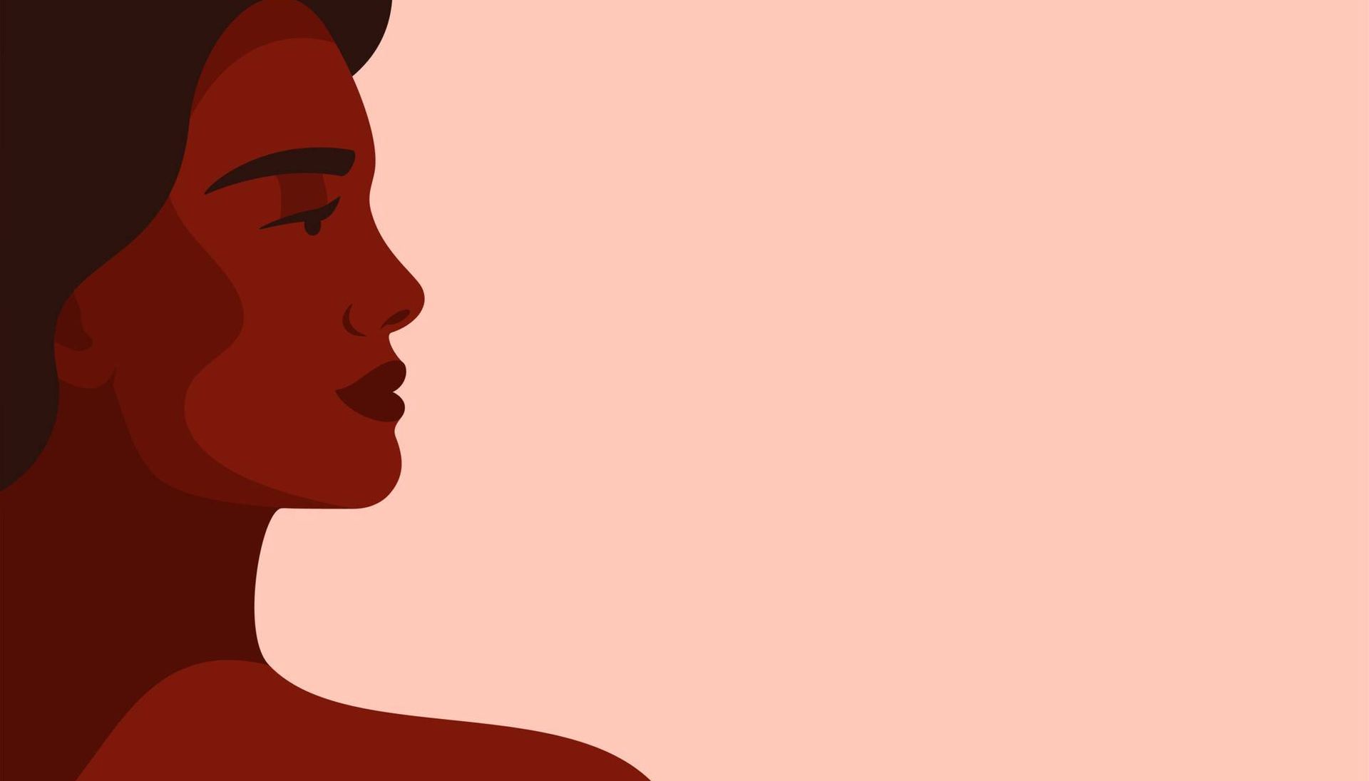 Illustration of a young black woman in side profile