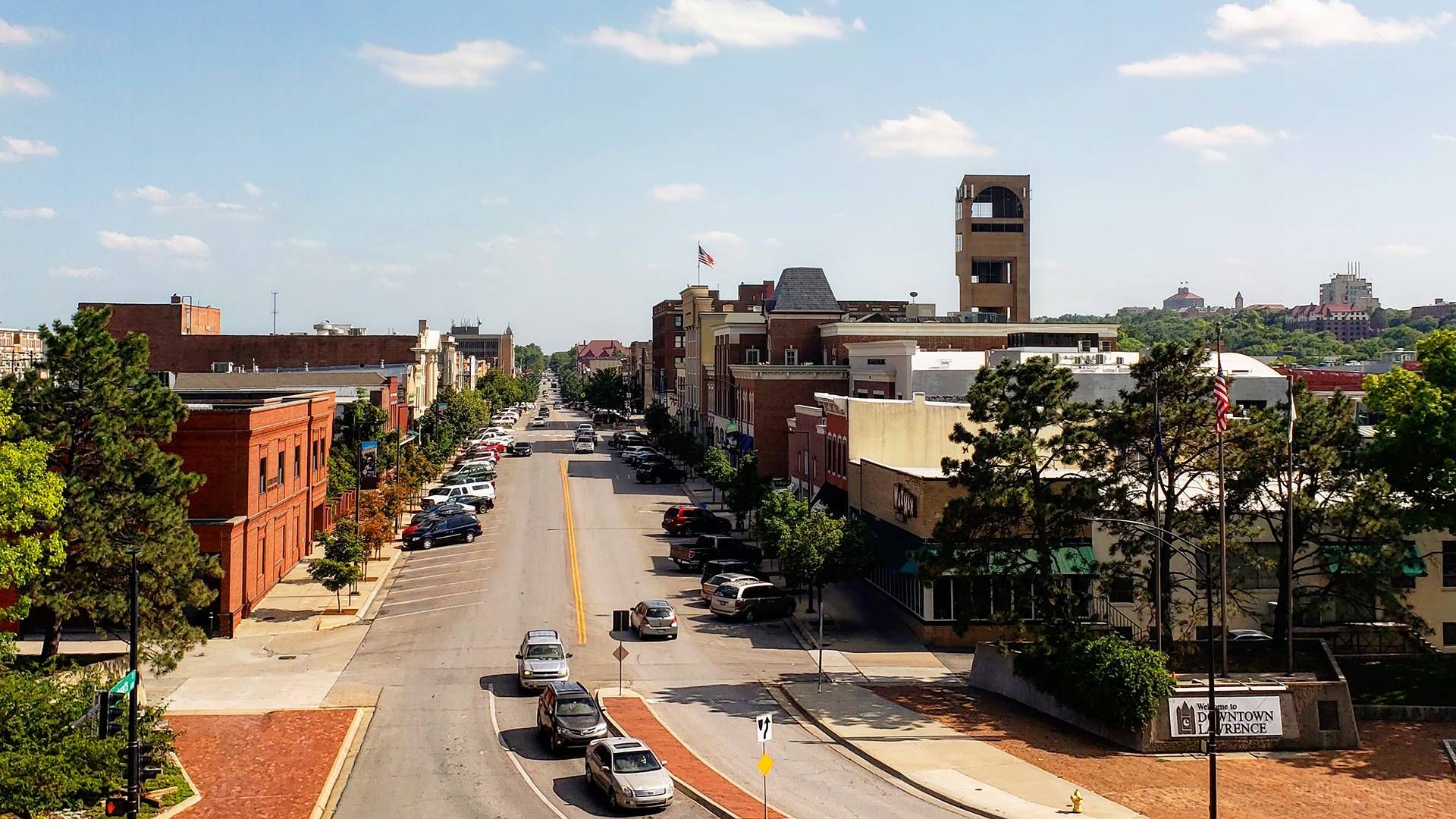 Downtown area of Lawrence, Kansas. Rewire PBS Living Rural