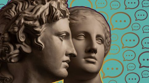 two statues. rewire pbs love friendships