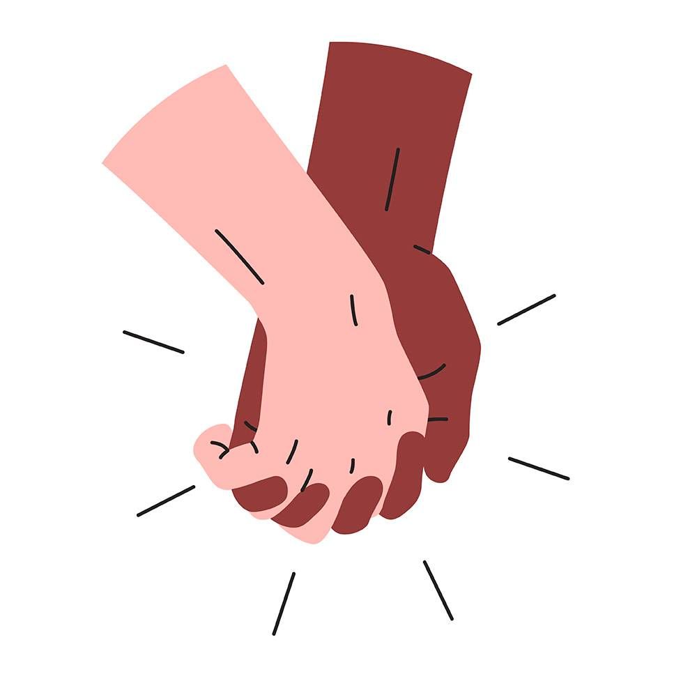 hands holding. rewire pbs love microaggressions, interracial relationship 